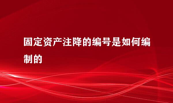 固定资产注降的编号是如何编制的