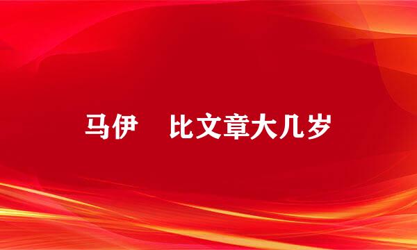 马伊琍比文章大几岁