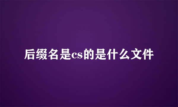 后缀名是cs的是什么文件