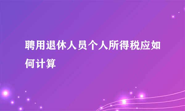 聘用退休人员个人所得税应如何计算