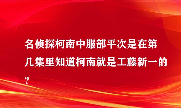 名侦探柯南中服部平次是在第几集里知道柯南就是工藤新一的？