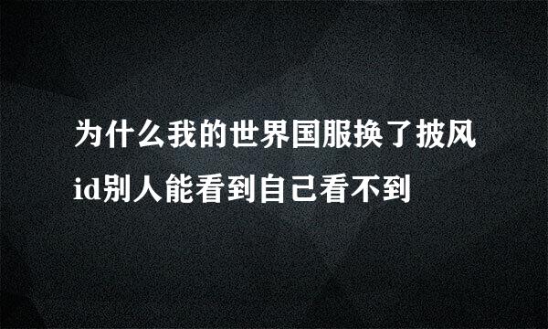 为什么我的世界国服换了披风id别人能看到自己看不到