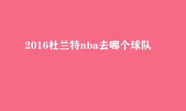 2016杜兰特nba去哪个球队