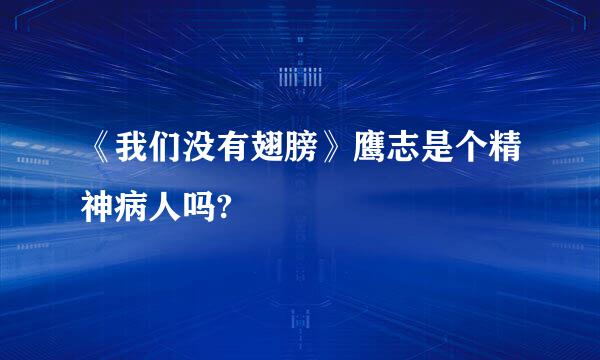 《我们没有翅膀》鹰志是个精神病人吗?