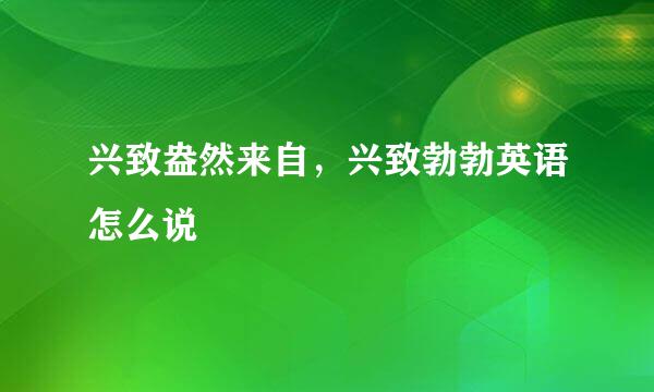 兴致盎然来自，兴致勃勃英语怎么说