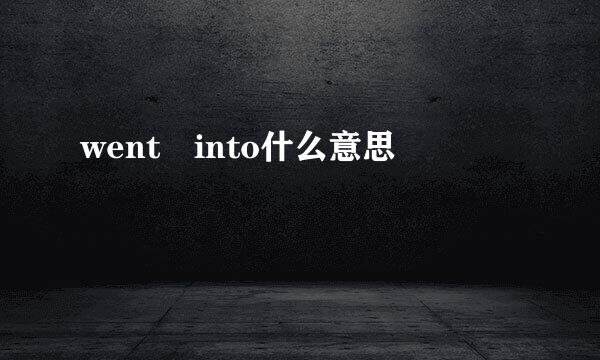 went into什么意思