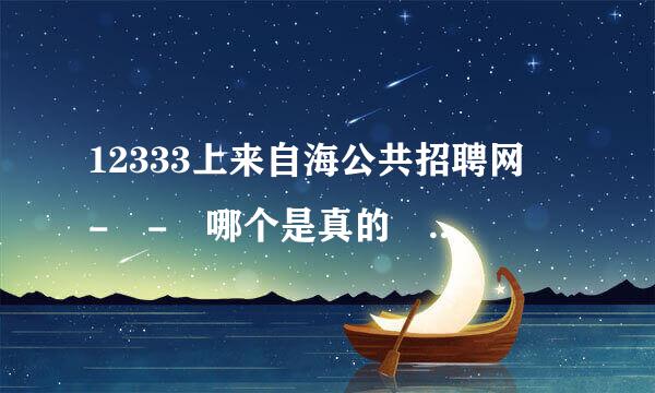 12333上来自海公共招聘网 - - 哪个是真的 怎么百度一下 那么多个