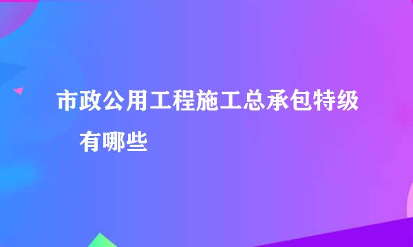 市政公用工程施工总承包特级 有哪些