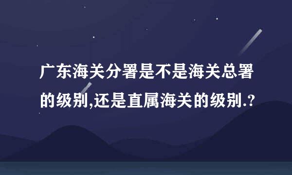 广东海关分署是不是海关总署的级别,还是直属海关的级别.?