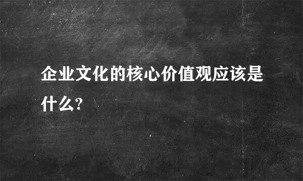 企业文化的核心价值观应该是什么?