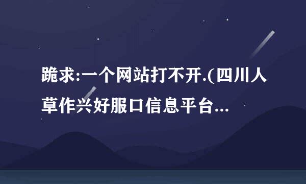 跪求:一个网站打不开.(四川人草作兴好服口信息平台)网络设置正确,其它网站都能打开.