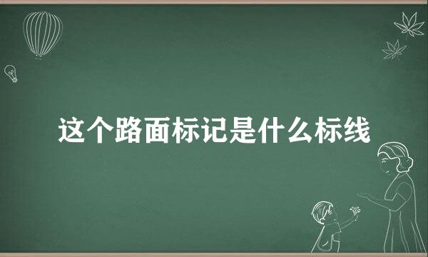 这个路面标记是什么标线