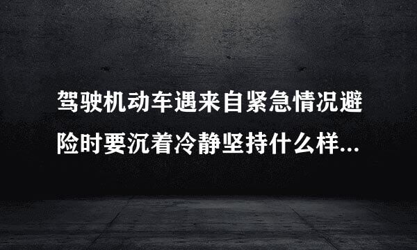 驾驶机动车遇来自紧急情况避险时要沉着冷静坚持什么样的处理原则？360问答