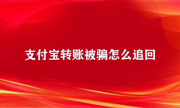 支付宝转账被骗怎么追回