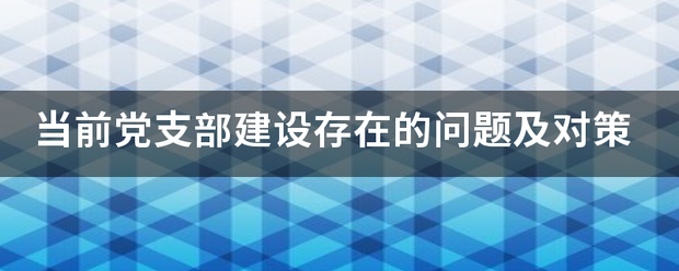 当前党支来自部建设存在的问题及对策