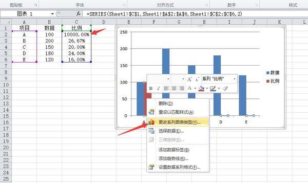 Excel怎样把柱状图和折线图放在一起