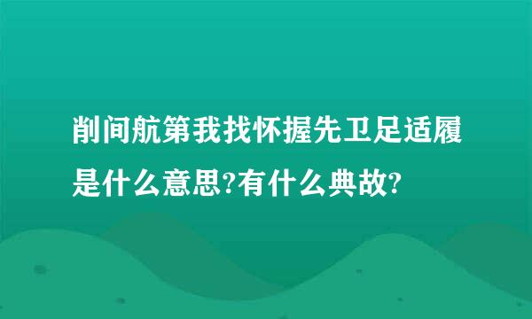 削间航第我找怀握先卫足适履是什么意思?有什么典故?