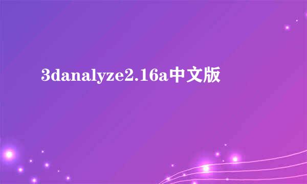 3danalyze2.16a中文版