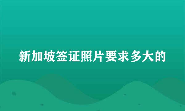 新加坡签证照片要求多大的