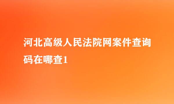 河北高级人民法院网案件查询码在哪查1