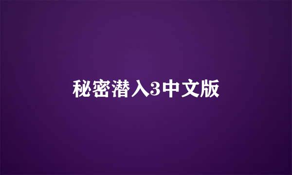 秘密潜入3中文版