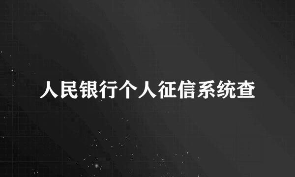 人民银行个人征信系统查