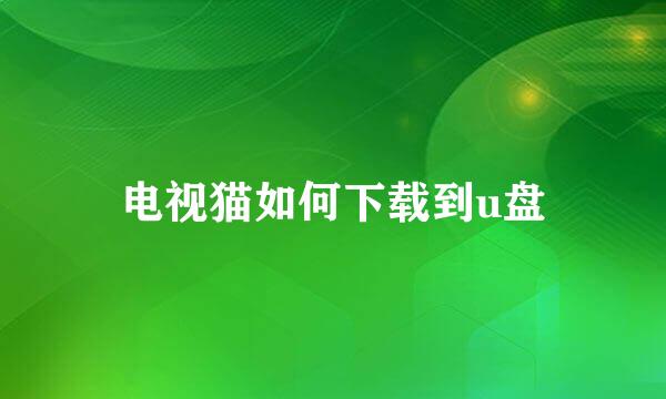 电视猫如何下载到u盘