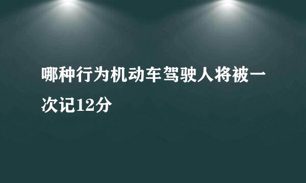 哪种行为机动车驾驶人将被一次记12分