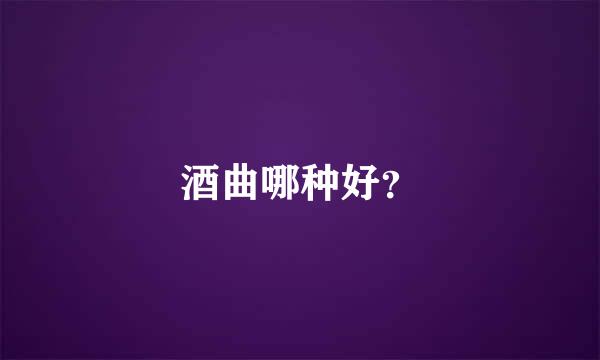 酒曲哪种好？