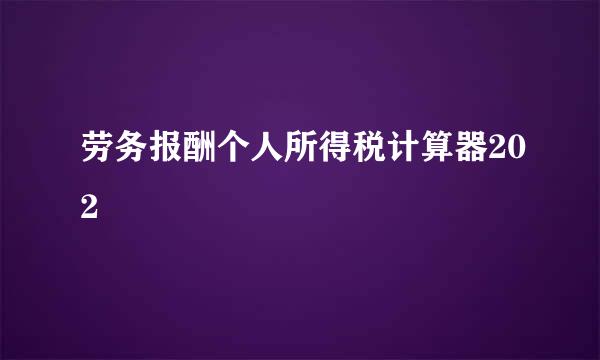 劳务报酬个人所得税计算器202