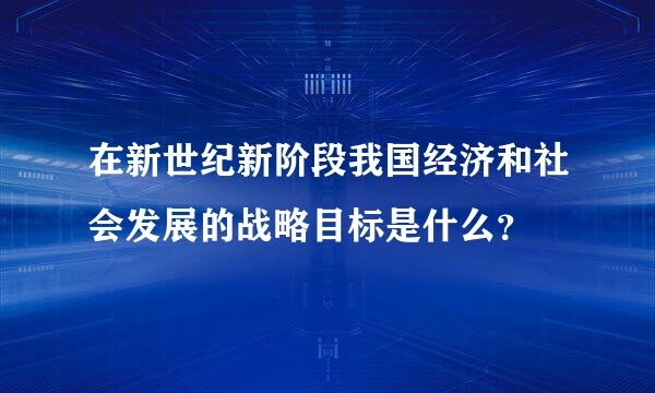 在新世纪新阶段我国经济和社会发展的战略目标是什么？