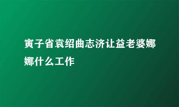 寅子省袁绍曲志济让益老婆娜娜什么工作