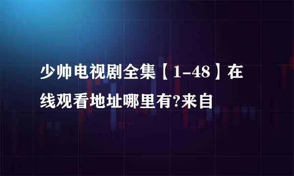 少帅电视剧全集【1-48】在线观看地址哪里有?来自