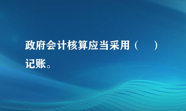 政府会计核算应当采用（ ）记账。