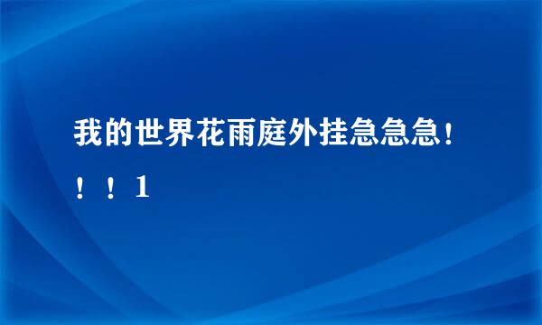 我的世界花雨庭外挂急急急！！！1