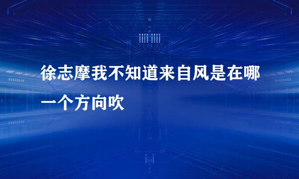 徐志摩我不知道来自风是在哪一个方向吹