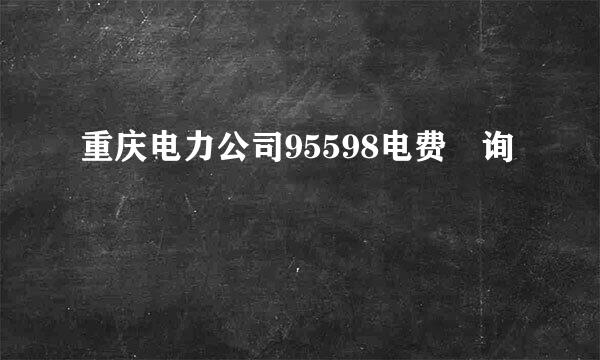 重庆电力公司95598电费査询