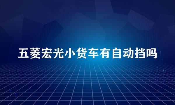 五菱宏光小货车有自动挡吗