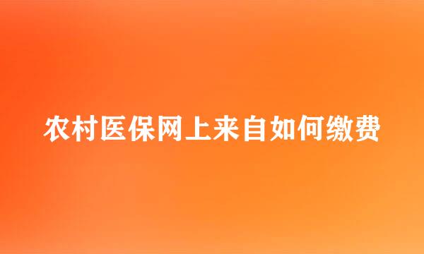 农村医保网上来自如何缴费