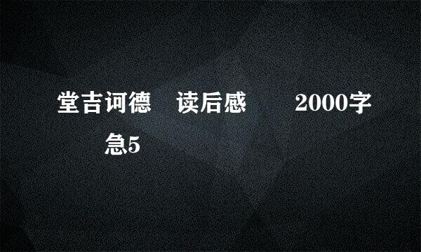 堂吉诃德 读后感  2000字  急5