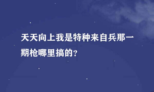 天天向上我是特种来自兵那一期枪哪里搞的？