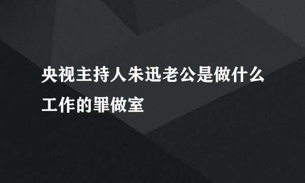 央视主持人朱迅老公是做什么工作的罪做室