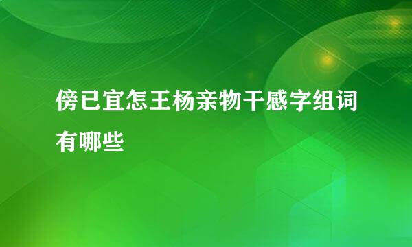 傍已宜怎王杨亲物干感字组词有哪些