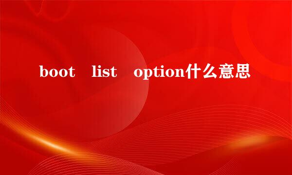 boot list option什么意思