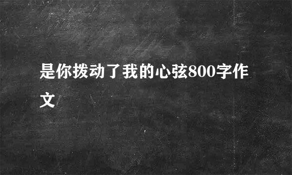 是你拨动了我的心弦800字作文