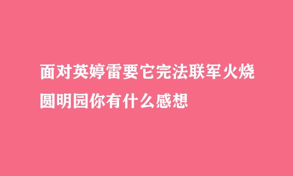 面对英婷雷要它完法联军火烧圆明园你有什么感想