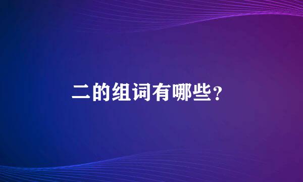 二的组词有哪些？