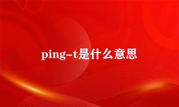 ping-t是什么意思