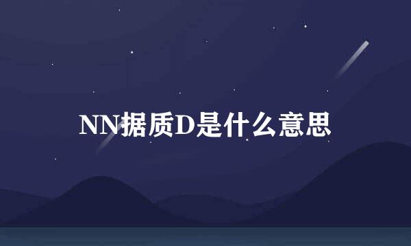 NN据质D是什么意思