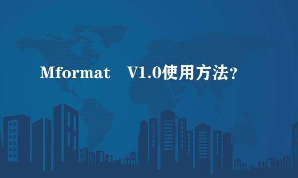 Mformat V1.0使用方法？